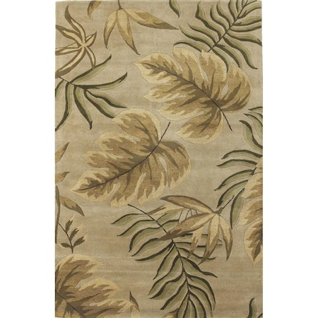 Homeroots 5 ft. x 8 ft. Wool Sand Area Rug 349812